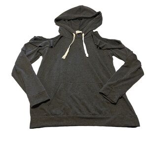 143 Story Gray Pullover Hoodie With Shoulder Cut Outs Size Medium